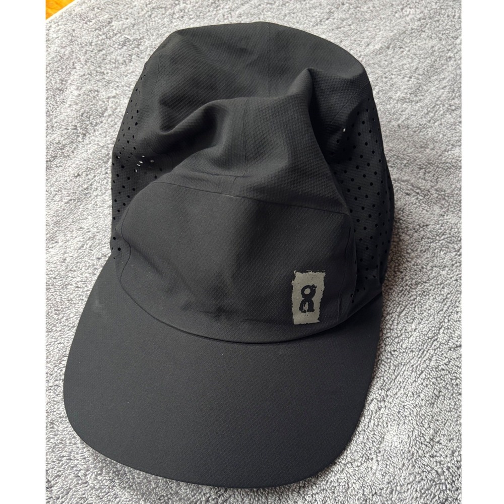 On Running Lightweight Cap Black Ventilated Performance Running Hat OSFA